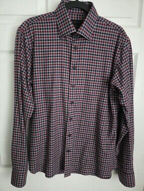 Lipson Shirtmakers Contemporary Flannel Plaid Button Down Shirt Size M